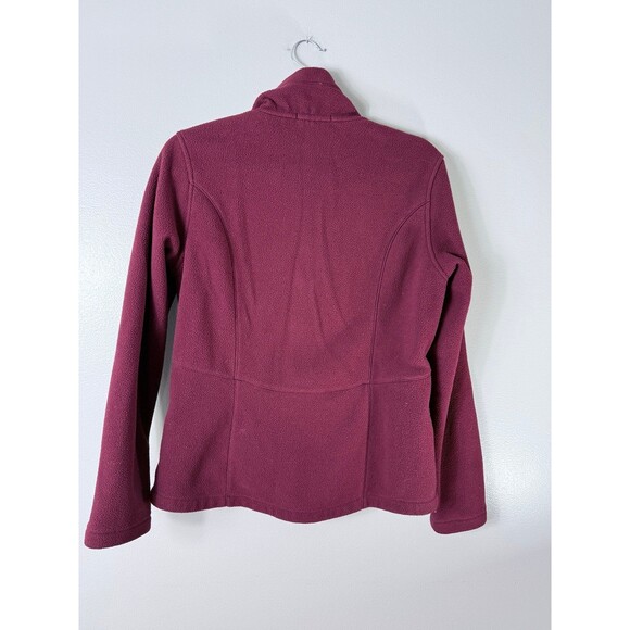 Lands’ End Maroon Full Zip Fleece Jacket Size small - Picture 3 of 6